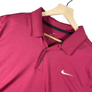 Nike Dri-FIT XL Golf Polo Shirt Mens Red Burgandy Short Sleeve Athletic Active
